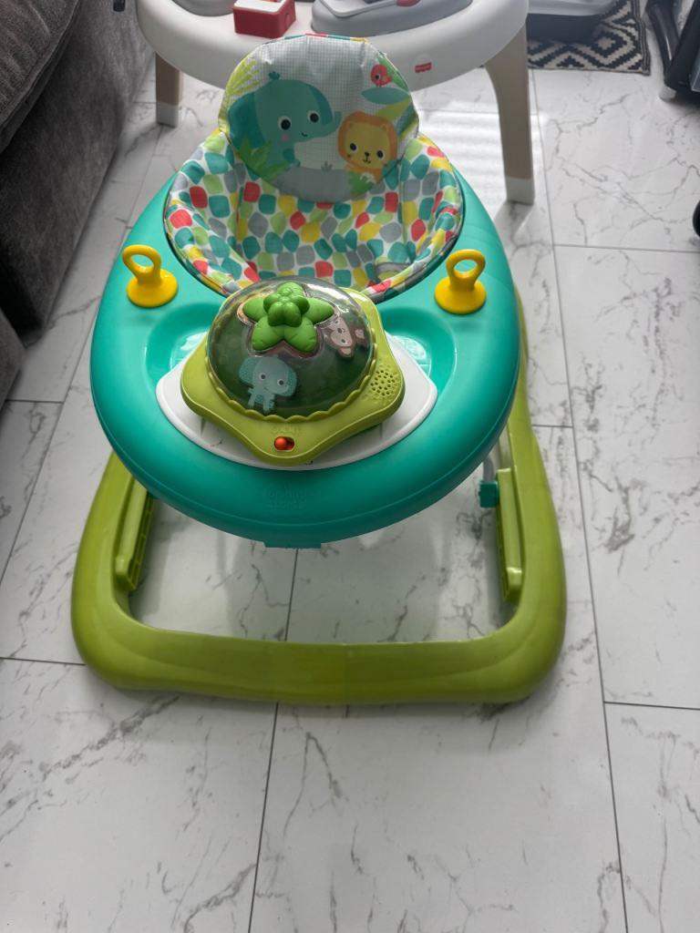 Baby Walker with Activity Tray – Green, Good Condition