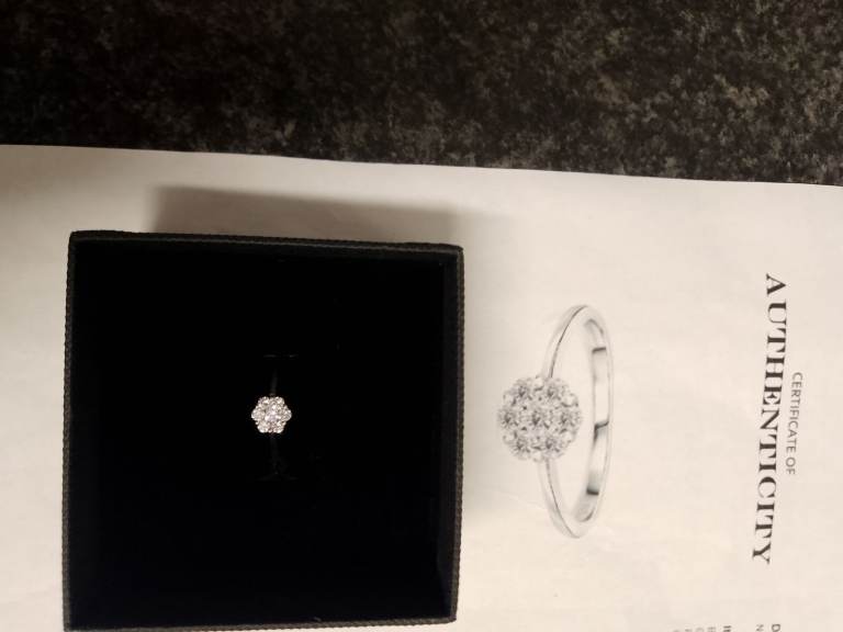 SI-I1-GH Lab diamond sterling silver Rhodium overlay size LMNOP