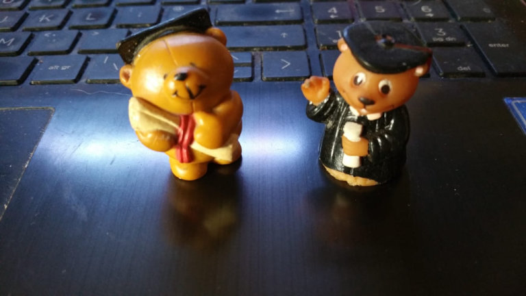 Two bear diploma celebration cake decorations brand new!