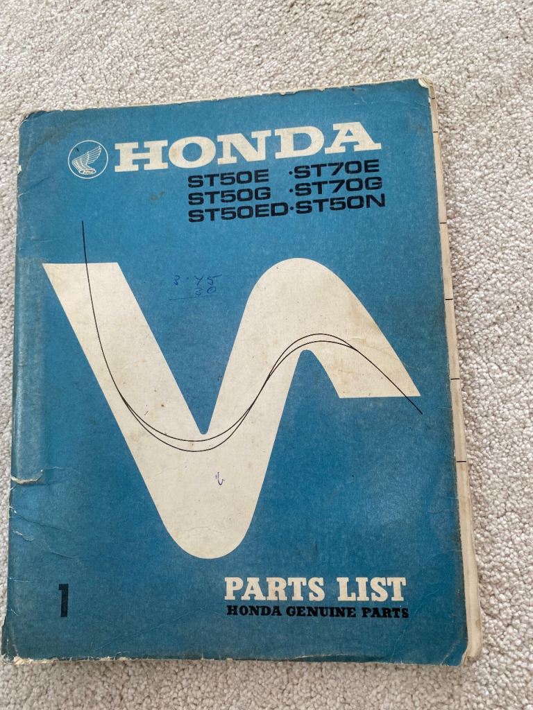 HONDA ST70 GENUINE PARTS MANUAL 