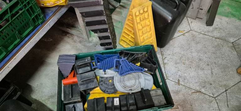 Caravan levelling and stopping ramps.