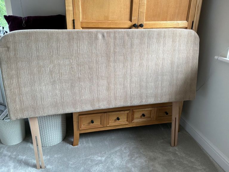 Brown / beige padded headboard