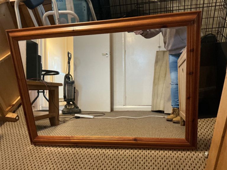 Large wooden framed mirror 