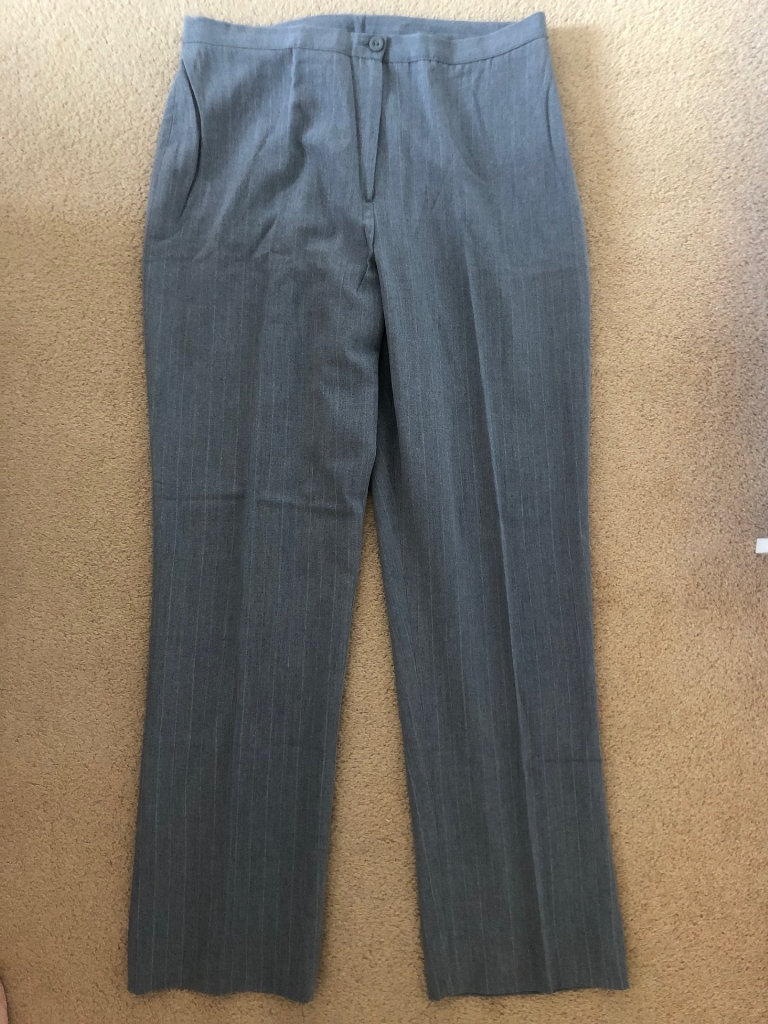 Grey pin stripe trousers by Dorothy Perkins.  Size 14.