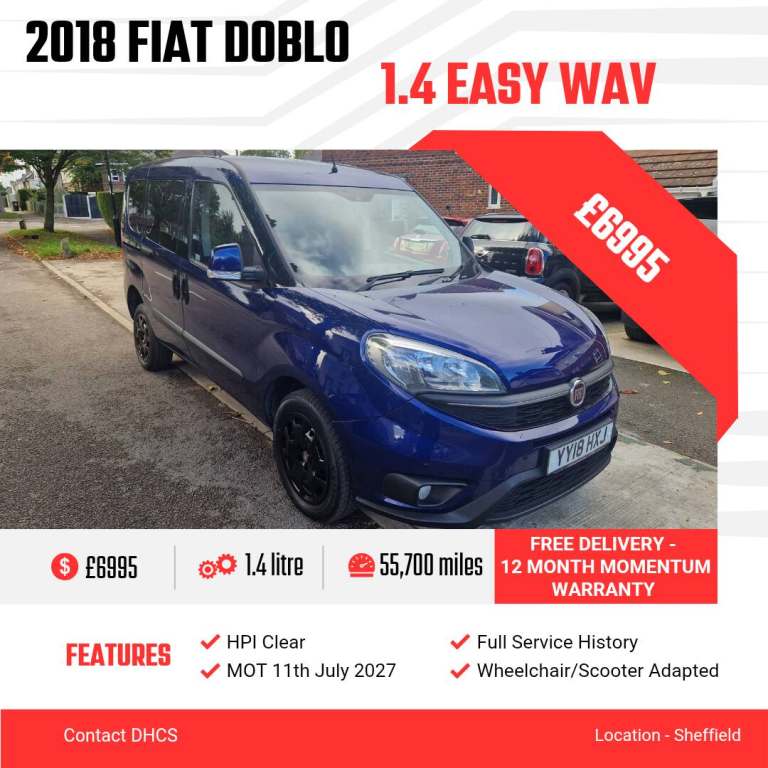 2018 Fiat Doblo 1.4 16V Easy 5dr WAV MPV Petrol Manual