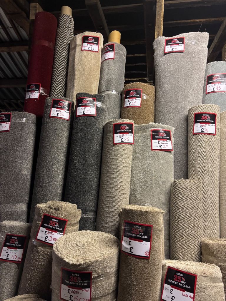 Carpets roll end clearance sale all brand new from £10