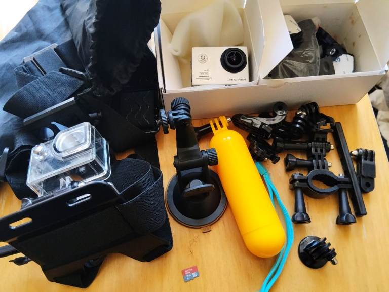 DBPower EX5000 Action Cam Bundle – 1080p WiFi + 16GB Card & Huge Accessory Kit