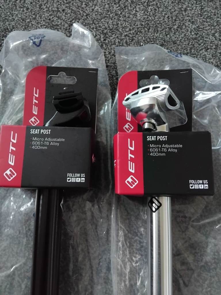 ETC seat post 6061-T6 alloy 400mm Black and silver