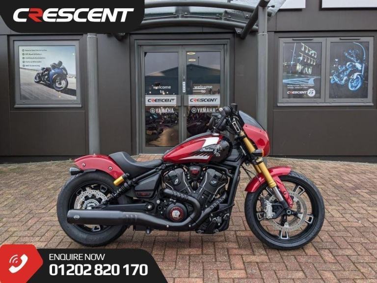 INDIAN SCOUT 101 2024 - 313 MILES - SUNSET RED METALLIC - S&S SLIP ON - SERVICED