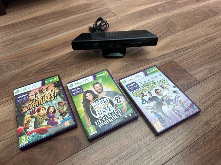 Xbox 360 Kinect Sensor & 3 games