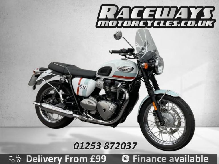 TRIUMPH BONNEVILLE T100 2018 18 REG 1,849 MILES WHITE USED MOTORCYCLE 900CC