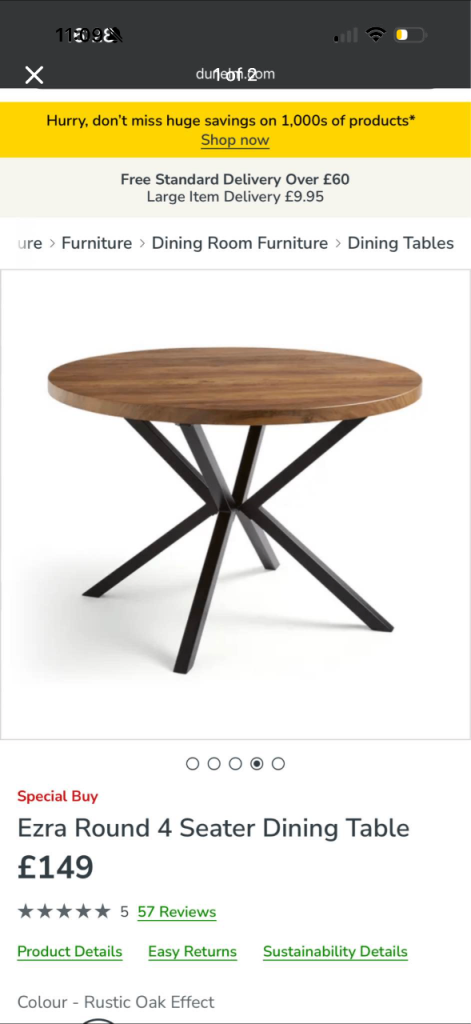 Dunelm dining table 