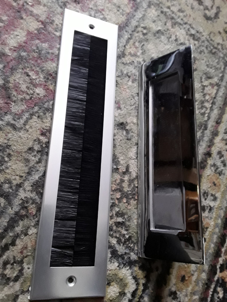 Front door letter box flap brass