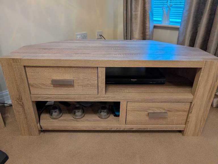 Next oak corner TV unit.