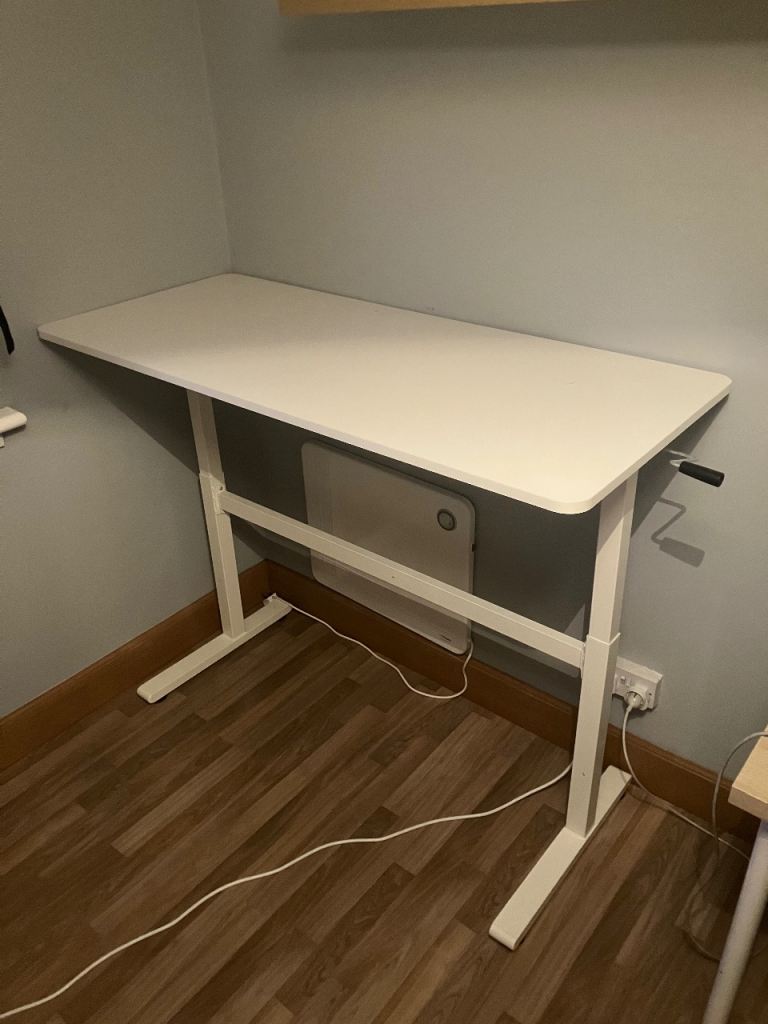 White Adjustable Standing Desk - Perfect Condition
