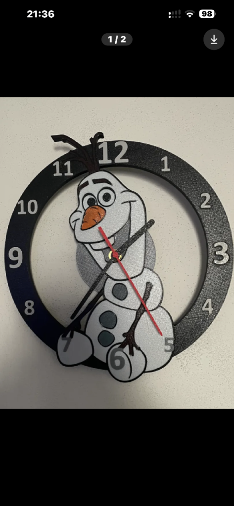 Olaf Kids Wall Clock - Multicoloured Brand New