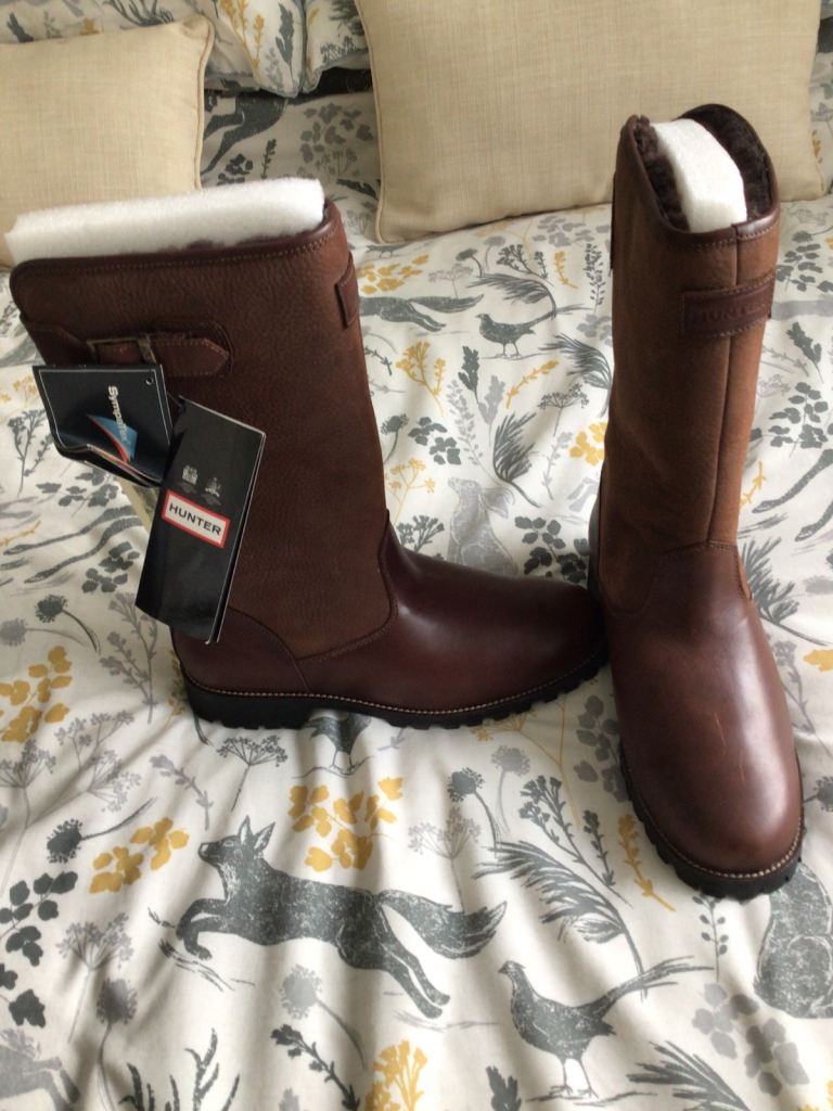 Hunter Brown Leather Boots – Brand New with Tags