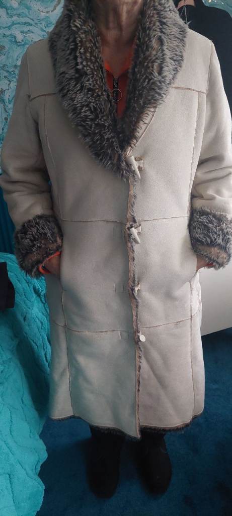 Size 16 George Stone color Faux Sheepskin Coat