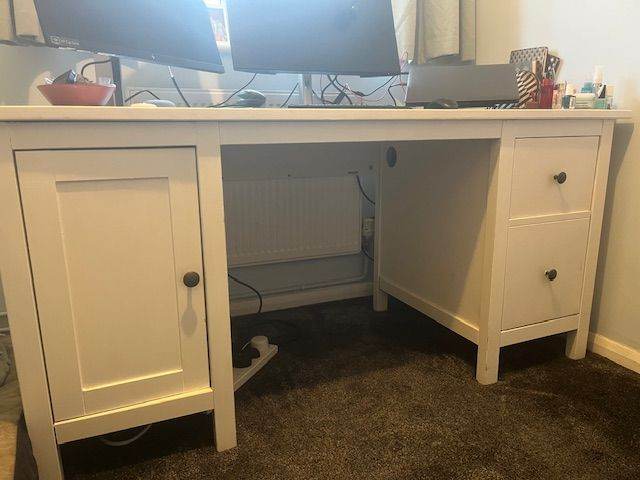 White wooden desk 