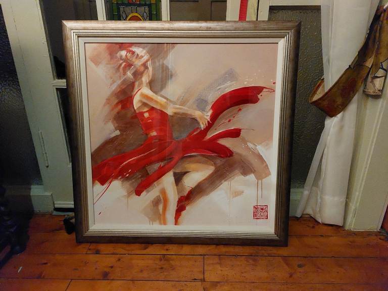 Dancer in Red (Framed Art Print)