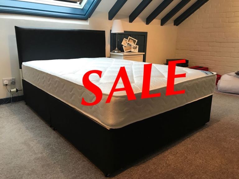 Complete double single small double beds kingsize divan bed with mattress and headboard 