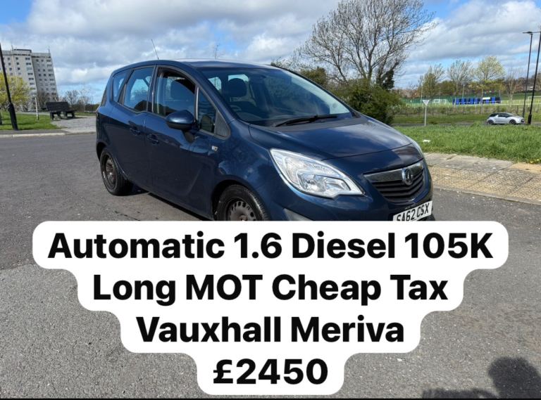 2012 AUTOMATIC VAUXHALL MERIVA 105K 1.6 Diesel Spacious 5 Door MPV Cheap Insurance 
