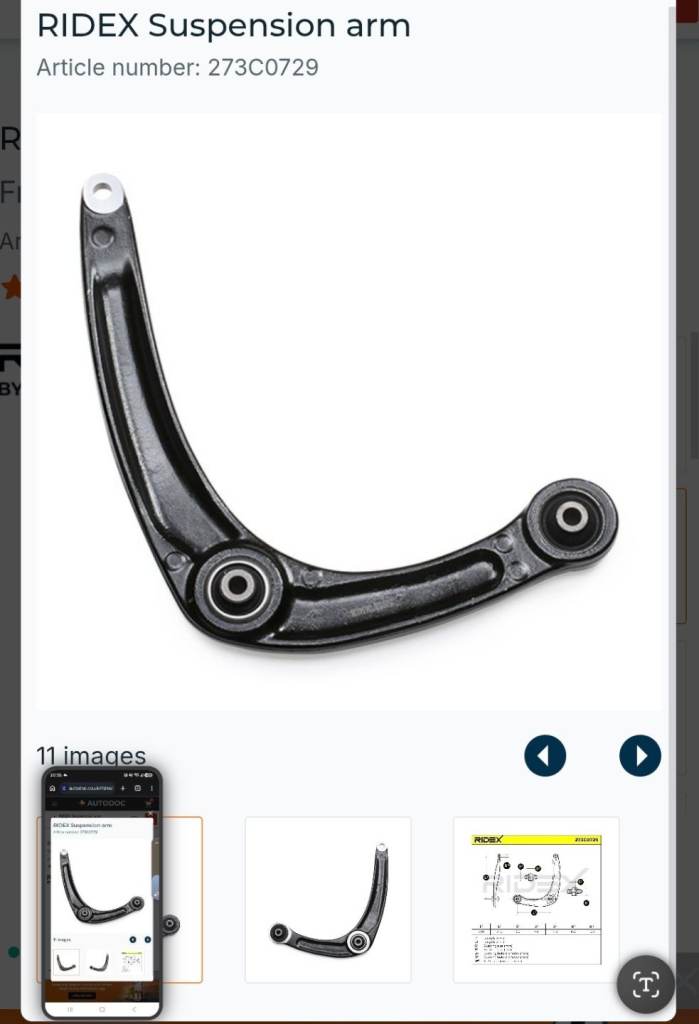 RIDEX 273C0729 Suspension arm