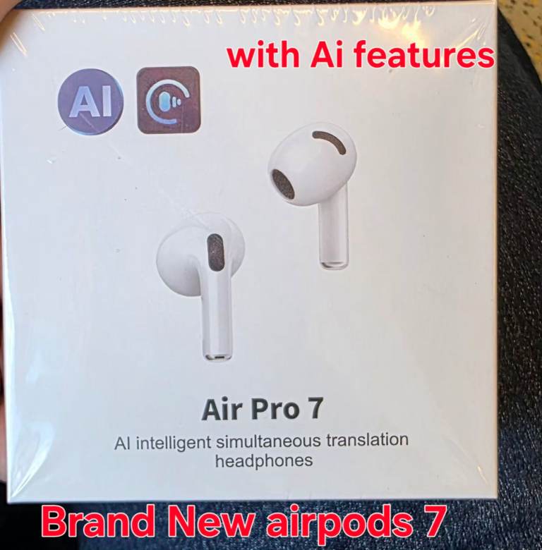 New Air Pro 7 AI Wireless Earbuds – Noise Cancellation & Volume Control