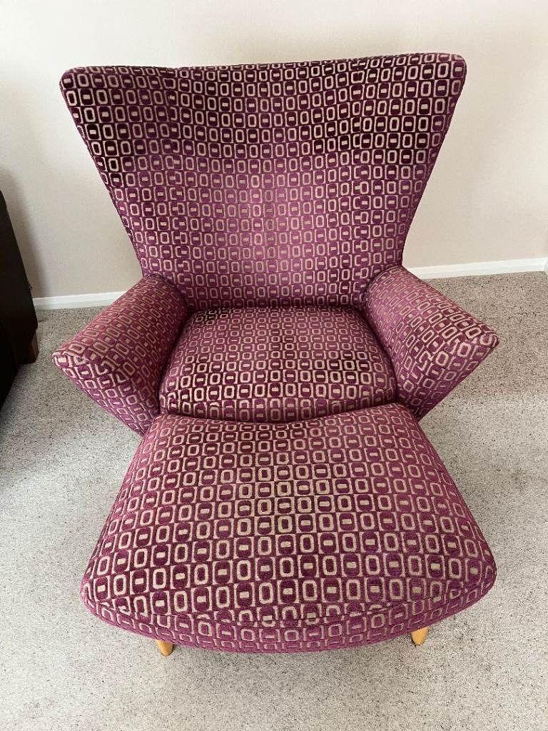 Statement Chair and Matching Footstool