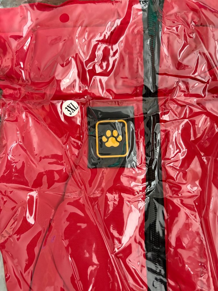 Windproof dog coat & Harness - Size 3XL. RED
