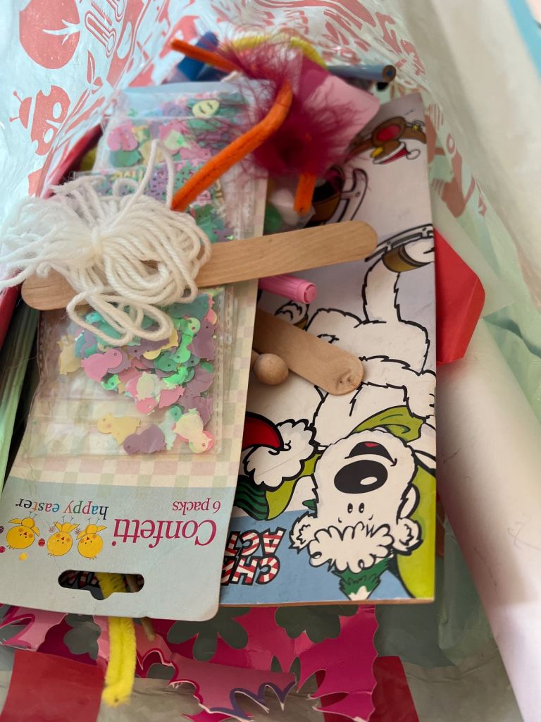 2 carry bags full of art and craft materials 