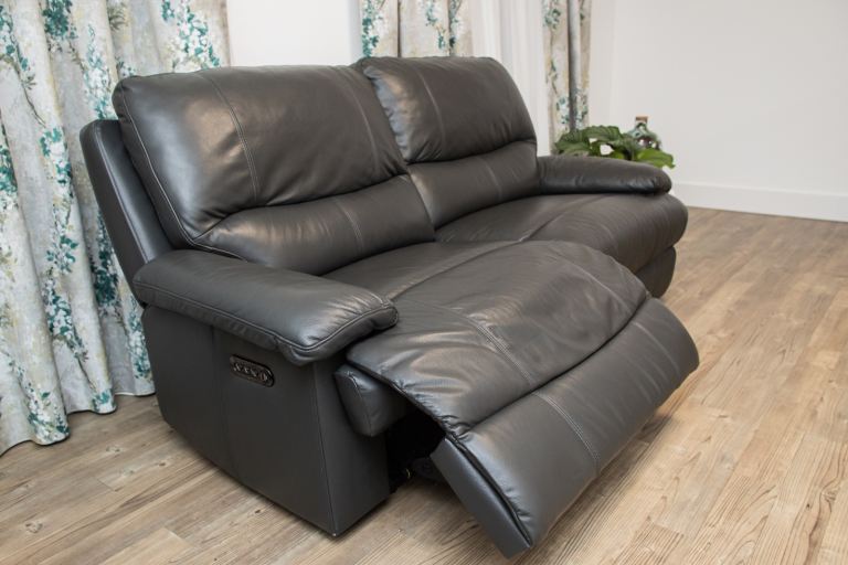 3 seat power recliner leather sofa