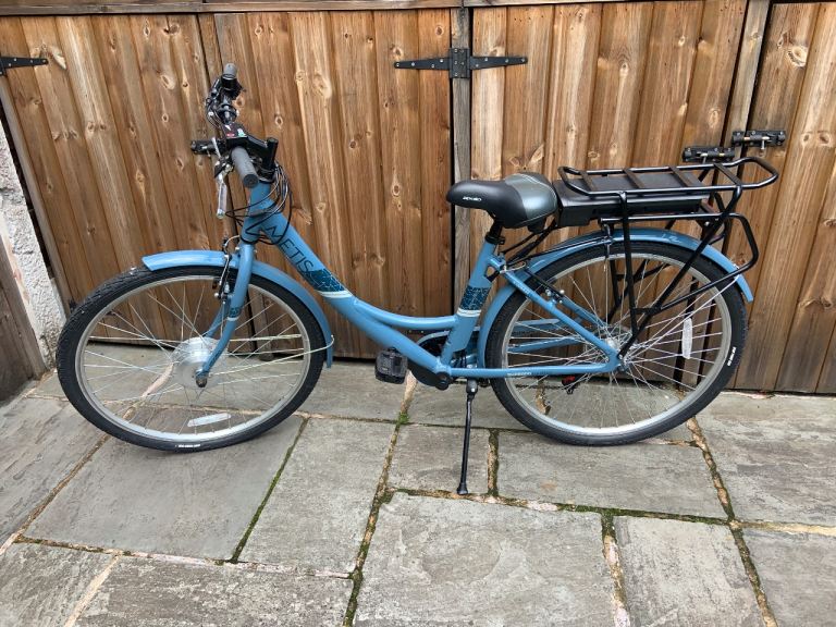 Light Blue Electric City Bike – Good Condition