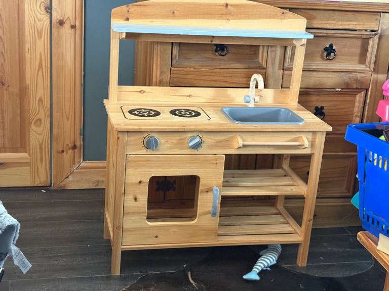 Kids Wooden Role Play Kitchen with Accessories 