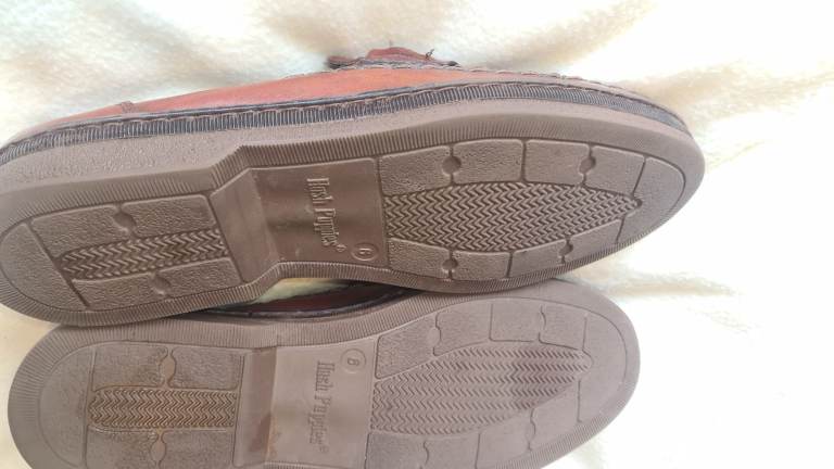Hush Puppies brown leather slip in moccasins shoes uk6 excellent condition