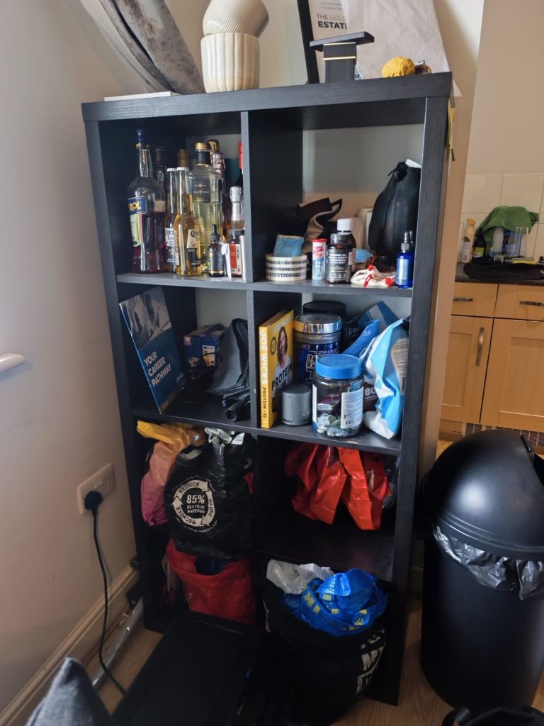 Black Wooden Cube Storage Unit – Good Condition