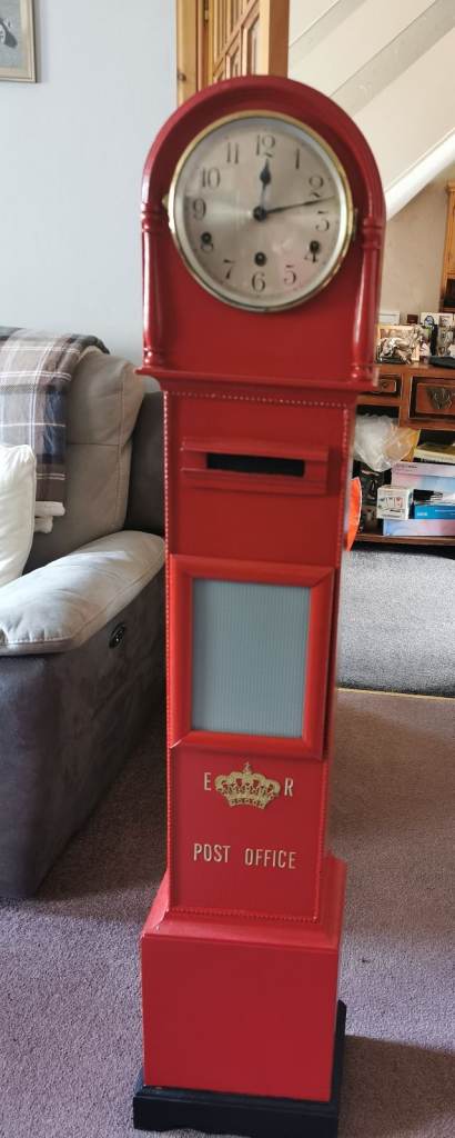 Unique Red Granddaughter Clock Style Post Box – Good Condition