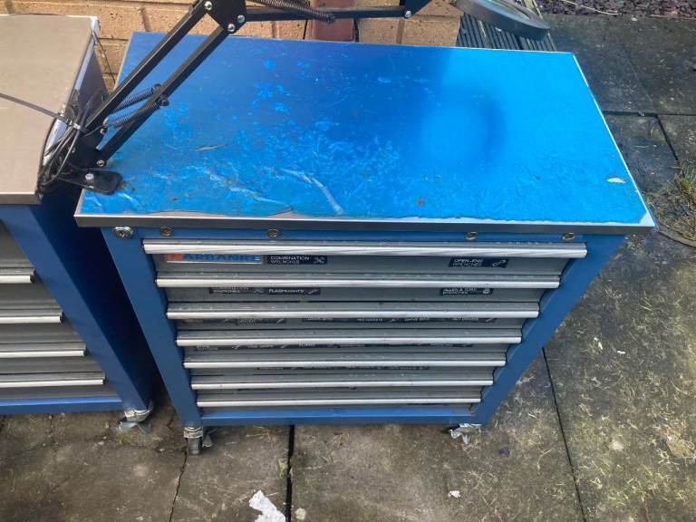 3 tool cabinets and tools