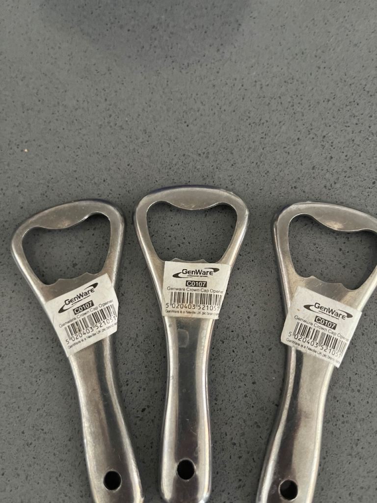 GenWare Stainless Steel Bottle Openers - Set of 3, New