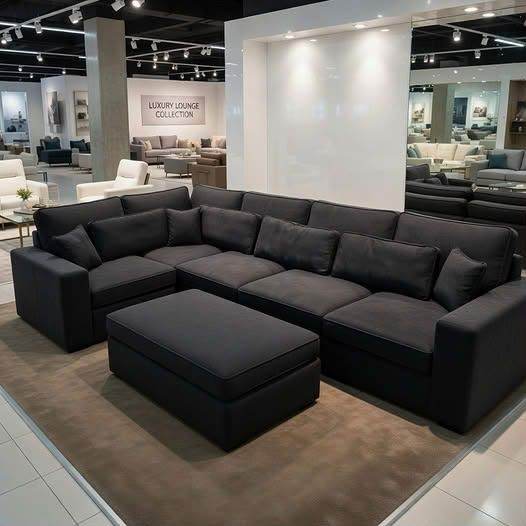 5 Seater L Shape Corner Sofa with Stool Modern Sofa for Living Room