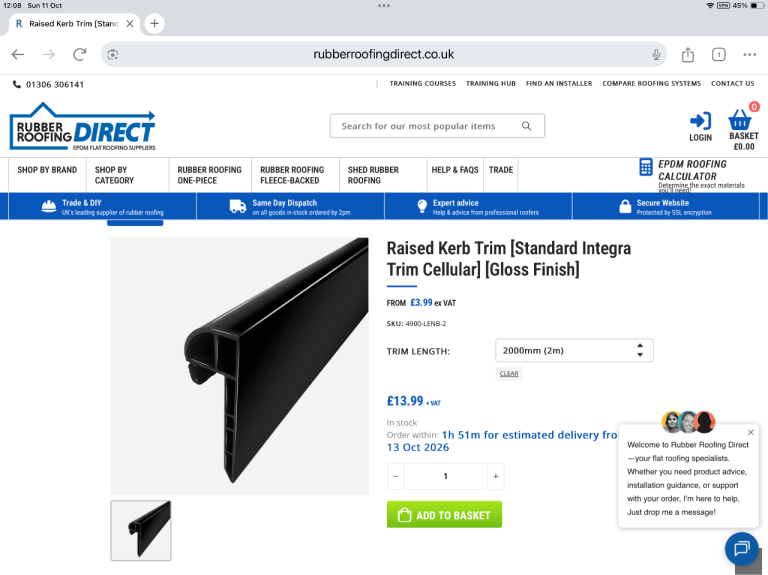 Raised kerb trim