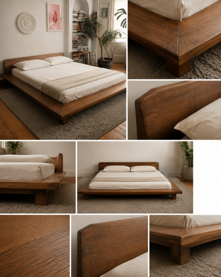 Solid wood, hand crafted Italian bed frame