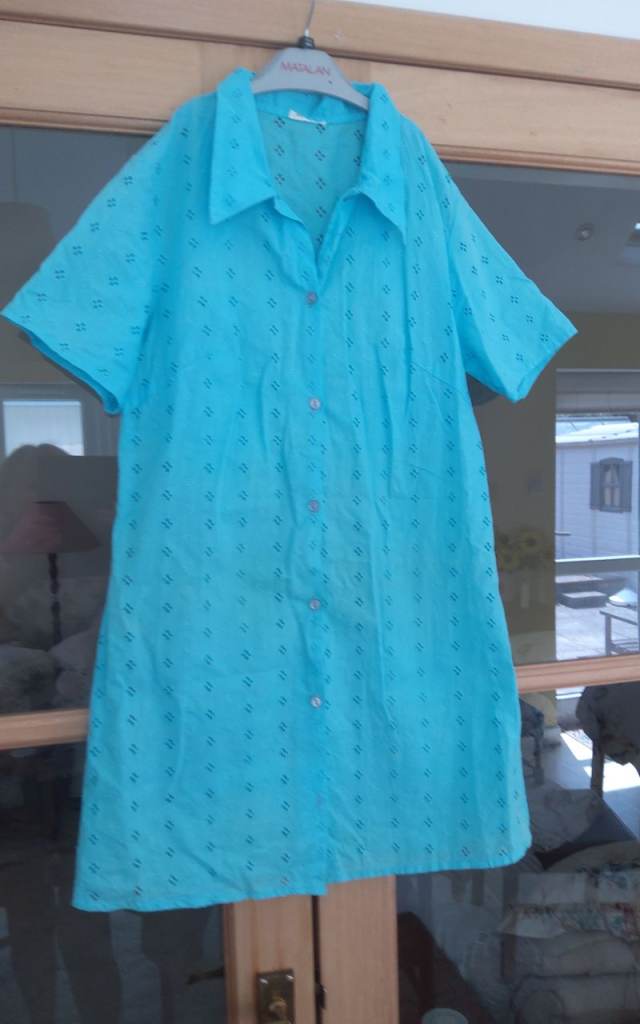 Blue Button-Up T-shirt Dress - Good Condition