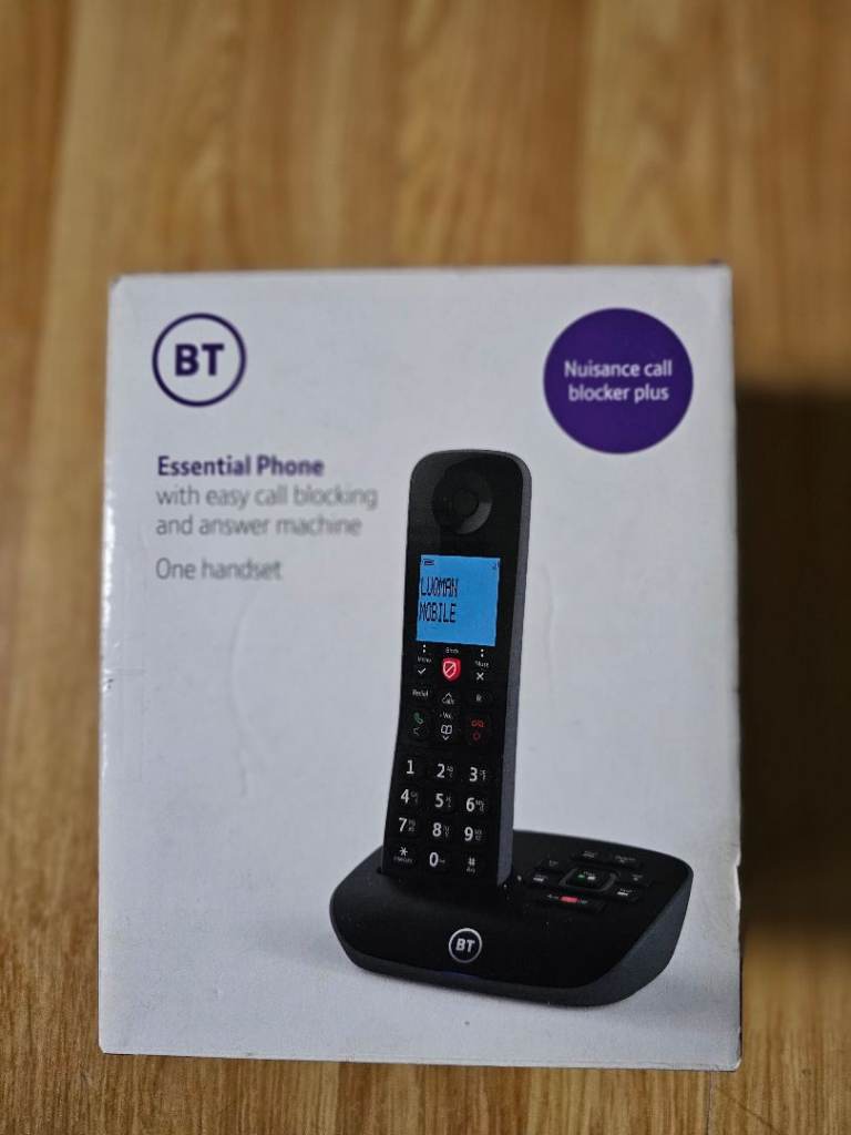 BT Essential Phone with nuisance calls blocker and answering machine.  Brand new.