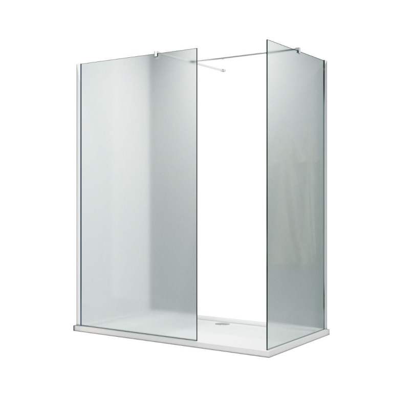 New Frosted Chrome Fittings Glass Easy Clean Walk-In Shower Enclosure 1200X760mm