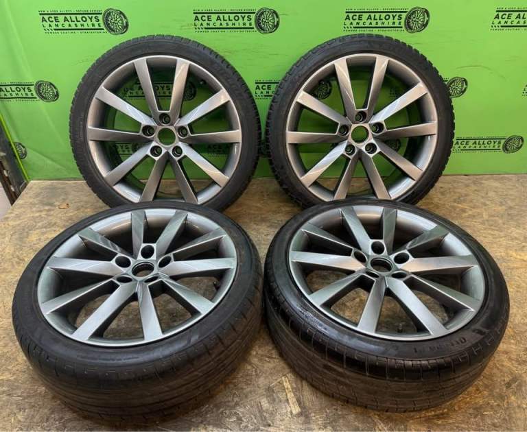 *REFURBISHED* GENUINE OEM SKODA 18” 5x112 ALLOY WHEELS + TYRES VW CADDY GOLF SEAT SKODA