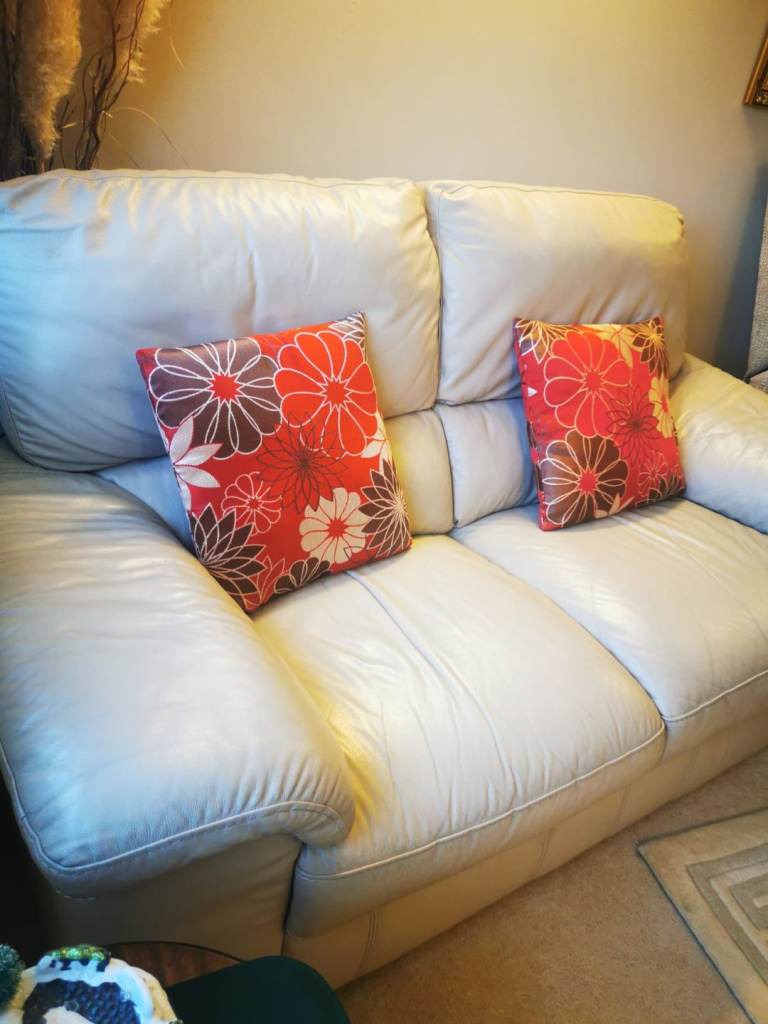 2 x 2 seater leather sofas 