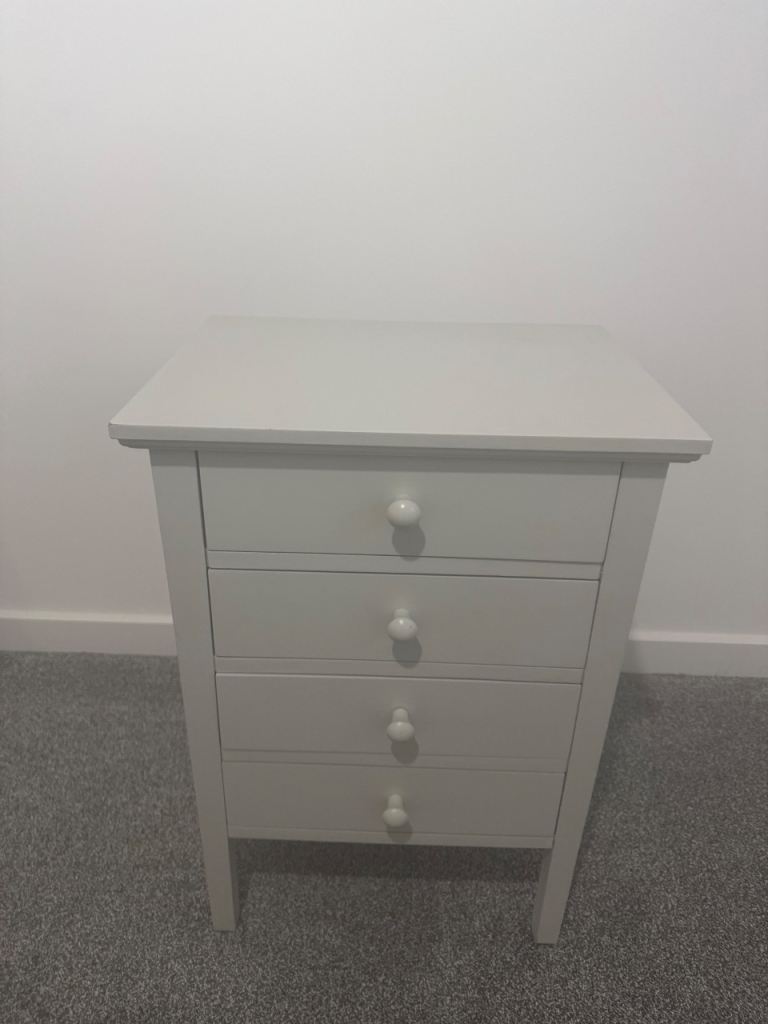 Grey 4 drawer bedside table 