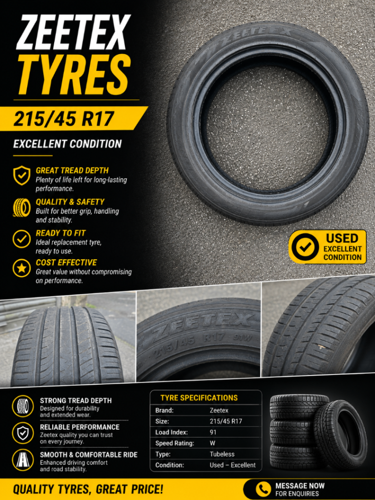 215/45R17 Tyre Zeetex brand 