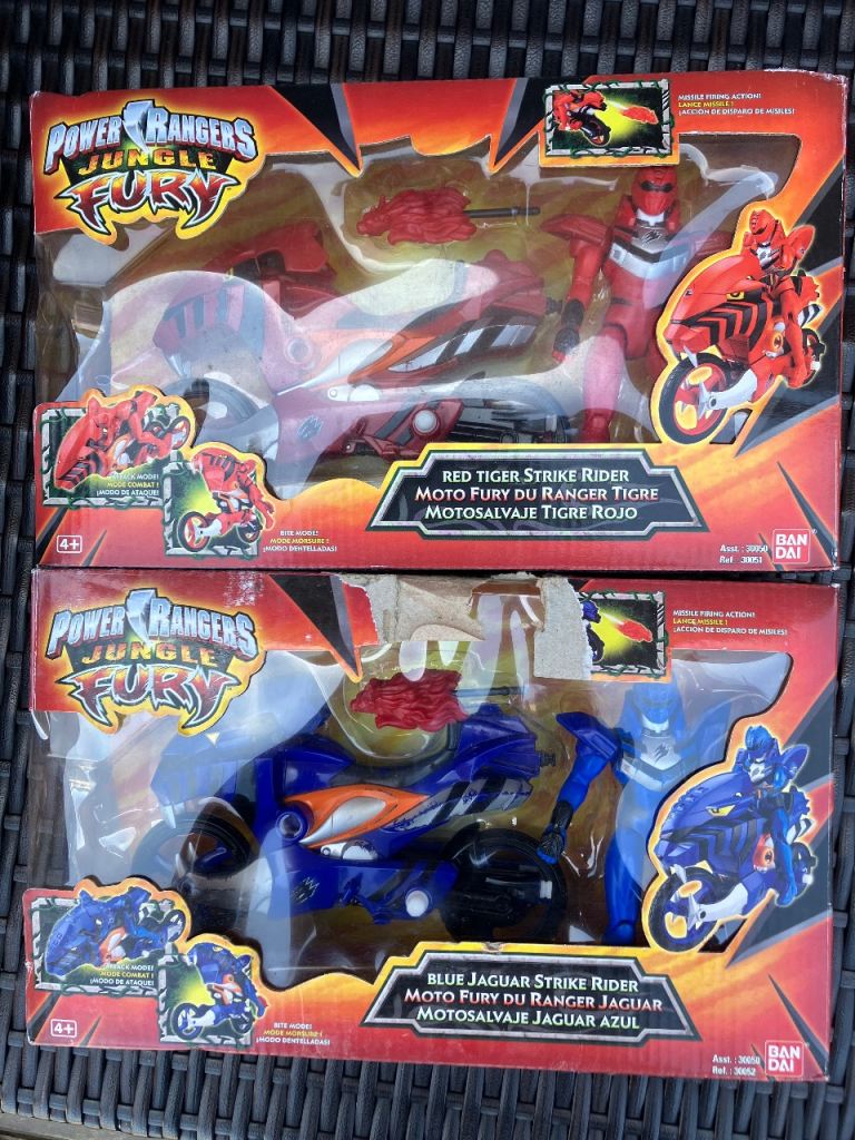 Power Rangers Jungle Fury Red Tiger & Blue Jaguar Strike Rider (Used) 